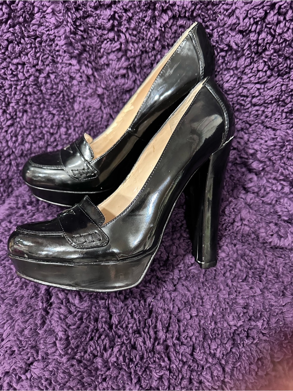 Women’s Guess Black Patent Platform Pump Heels Sz 9